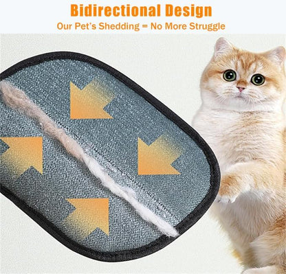2-Pack Electrostatic Pet Hair Removal Gloves - Reusable Grooming & Cleaning Gloves for Dogs and Cats, Furniture, Clothing, Car Interiors, Beds & Couches (Fit All Hand Sizes)