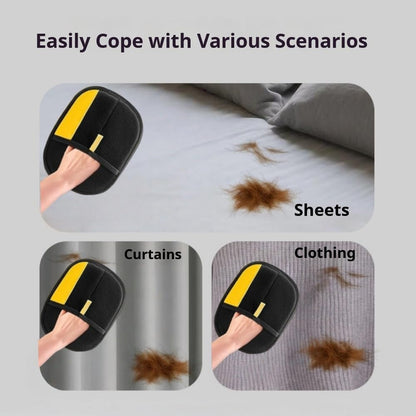 Thickened Electrostatic Pet Hair Removal Gloves for Dogs & Cats，Reusable & Washable Cat Hair Removal Glove, Pet Hair Remover Tool for Clothing, Couch, Carpet, Car Seat, Bed (Balck)