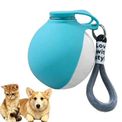 2 in 1 Portable Tumbler for Dogs, 2026 New 10Oz Stainless Steel Dog Water Bottle with Silicone Foldable Bowl, Leak-Proof 2 in 1 Portable Small Dog Water Bottle for Walking, Hiking & Travel (Stainless)