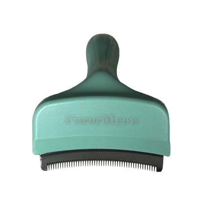 Pet Deshedding Tool with Curve Blade, Cat Grooming Brush, Tight V-shaped Teeth Shedding Comb for Cats and Dogs (White, Large)