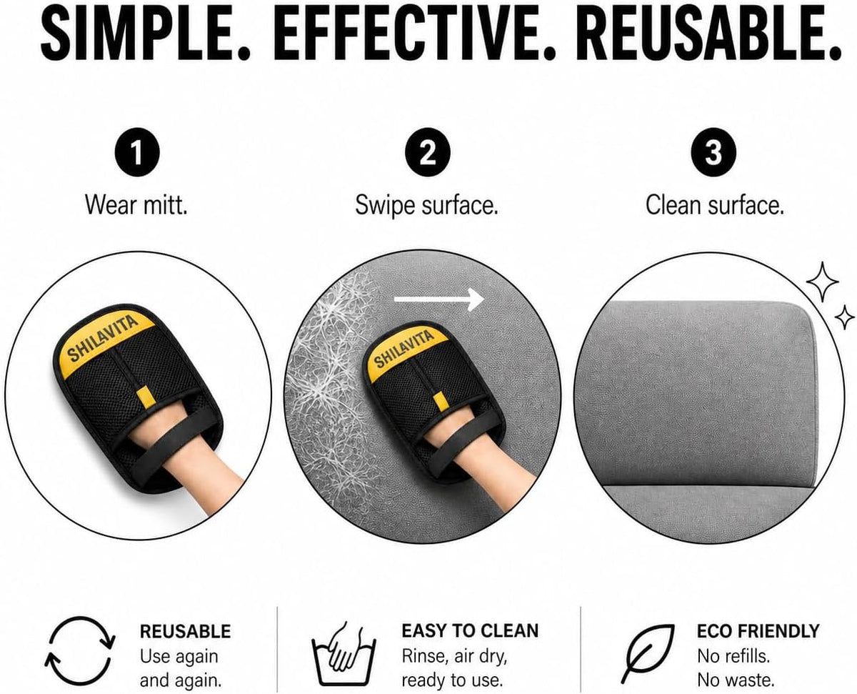 2 Pcs Pet Hair Removal Glove for Dogs and Cats, Reusable Electrostatic Grooming Gloves, Dog and Cat Fur Remover Gloves for Couch, Carpet, Clothing, Car Seats, Bedding