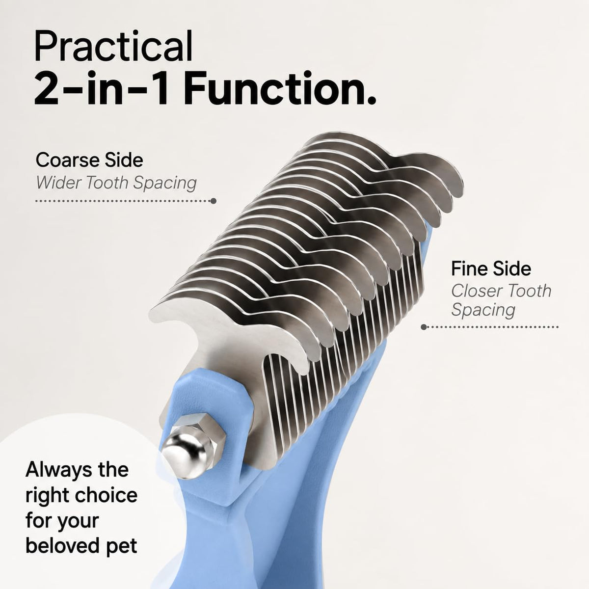 Pretty Paw Cat Brush for Indoor Cats & Long Hair with Gentle Massage, Blue