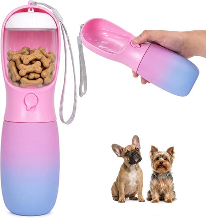Puppy Essentials Dog Water Bottle: Portable Dog Water Bowl Dispenser Travel
