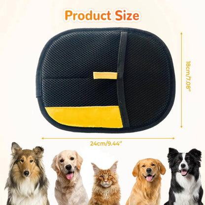 Pet Hair Removal Gloves, Electrostatic Pet Hair Remover for Furniture, Washable Dog Cat Grooming Gloves for Pets, Reusable Dogs Cats Hair Gloves for Bed Sheets Couch Clothes Carpet Car Seat (Orange)