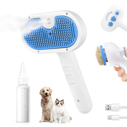 Pet Steam Brush for Dog, cat brushes for indoor cats - 1 Waterless Shampoo
