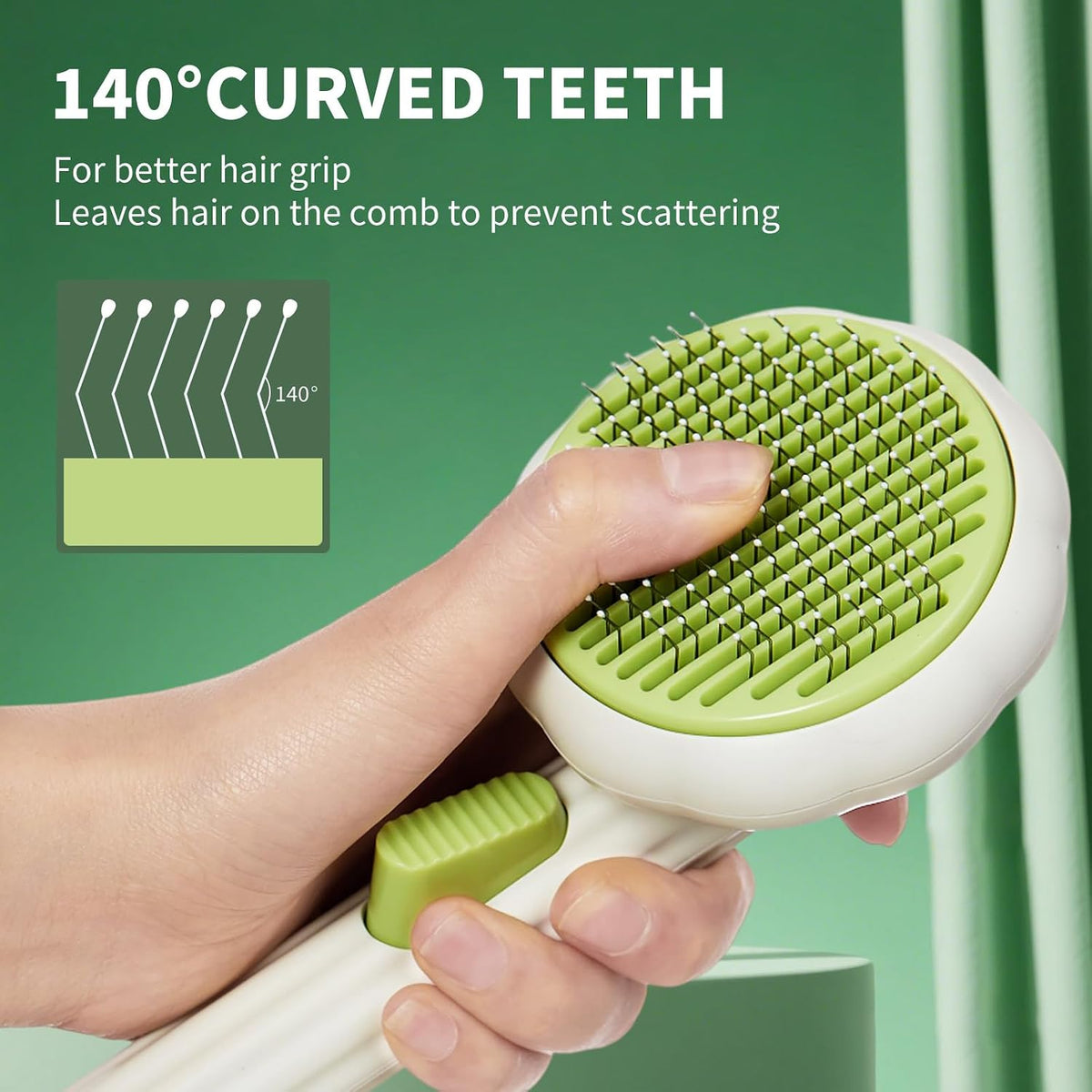 Cat Brush for Indoor Cats for Shedding, Dog Brush, Pet Hair Remover Tool, Self Cleaning Cat Comb with Release Button Hair Brush, Dog Deshedding Brush Grooming Kit