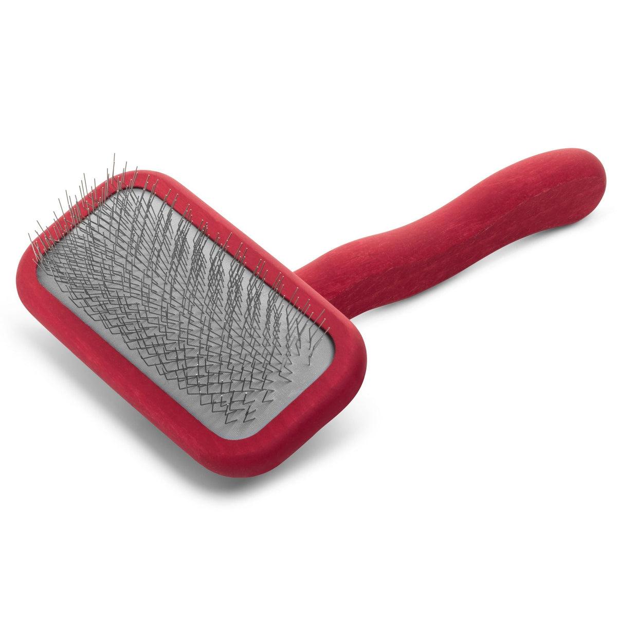 Chris Christensen Mark I Slicker Brush for Dogs, 12mm Pins, Groom Like a Pro, Handcrafted Lightweight Beechwood Ergonomic Handle, Stainless Steel Pins, A5I X-Small. Made in Germany.