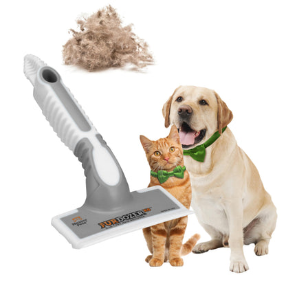 FurDozer Pet Hair Remover & Auto Detailing Tools - Cat & Dog Hair Remover for Carpets, Car Interiors, Couches, Bedding, & Pet Furniture (Gray, X3 PRO - 5" Long)