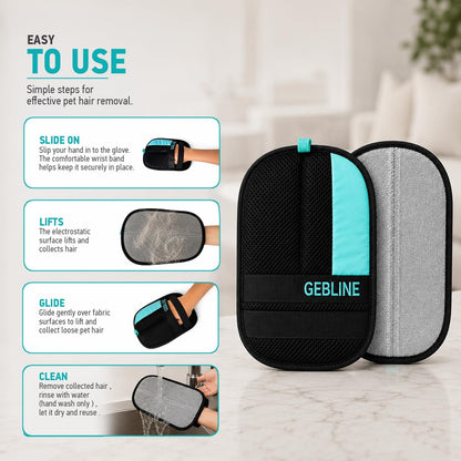 Pet Hair Remover Glove for Furniture & Upholstery, Dog Hair Remover for Couch, Cat Hair Remover for Furniture, Electrostatic Fur Remover, Reusable Pet Hair Remover for Fabrics, 2 Gloves