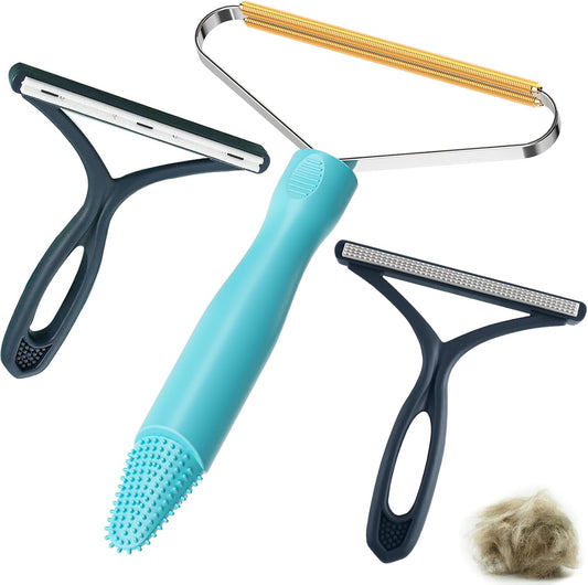 3-Pack Pet Hair Removal Tool, Dog & Cat Hair Remover, Carpet Rake
