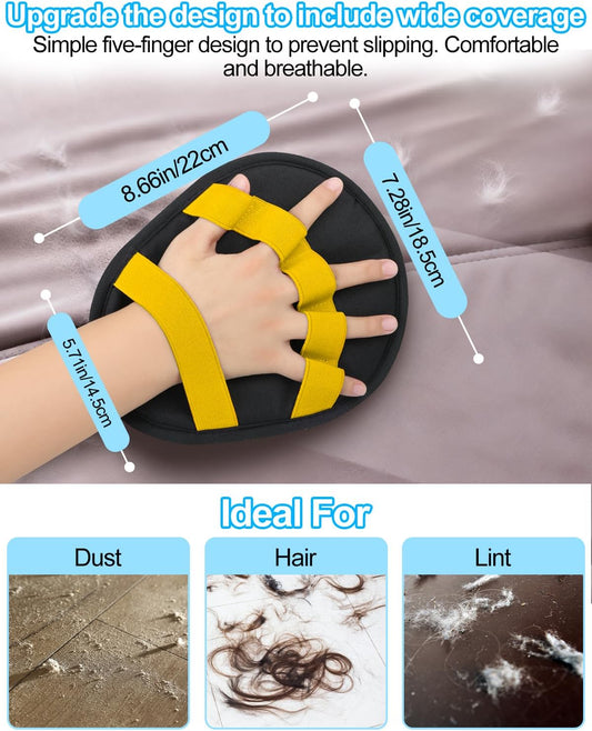 Pet Hair Removal Glove, Dog Cat Hair Mitt Glove,Yellow