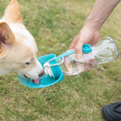 LumoLeaf Dog Water Bottle for Walking, Portable Pet Water Dispenser with Foldable Leaf Bowl – Lightweight Travel Bottle for Small & Medium Dogs, 20 fl oz