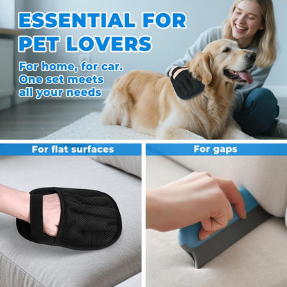 GRENTY 2 PCS Pet Hair Removal Glove for Dogs & Cats