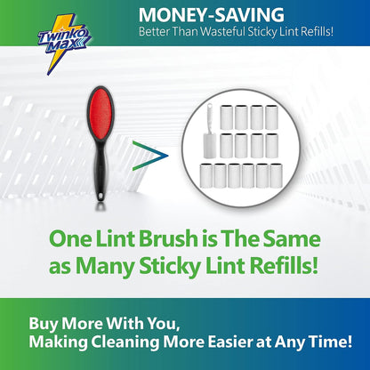 Twinko Max Lint Brush for Pet Hair, Reusable Lint Remover for Clothes