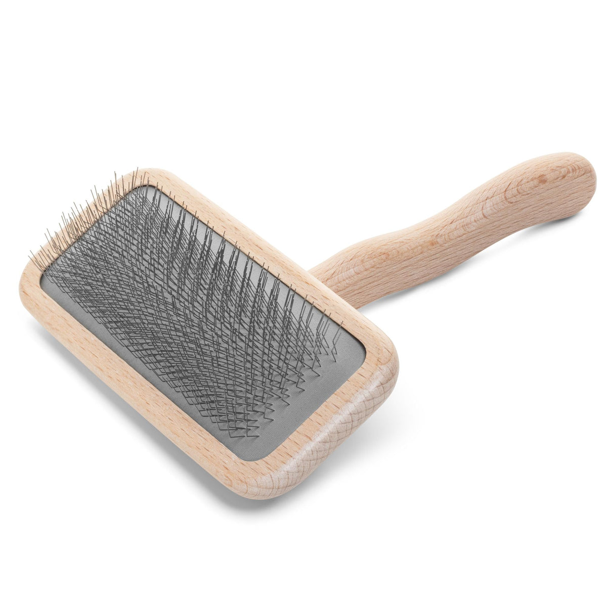 Chris Christensen Mark I Slicker Brush for Dogs, 12mm Pins, Groom Like a Pro, Handcrafted Lightweight Beechwood Ergonomic Handle, Stainless Steel Pins, A5I X-Small. Made in Germany.