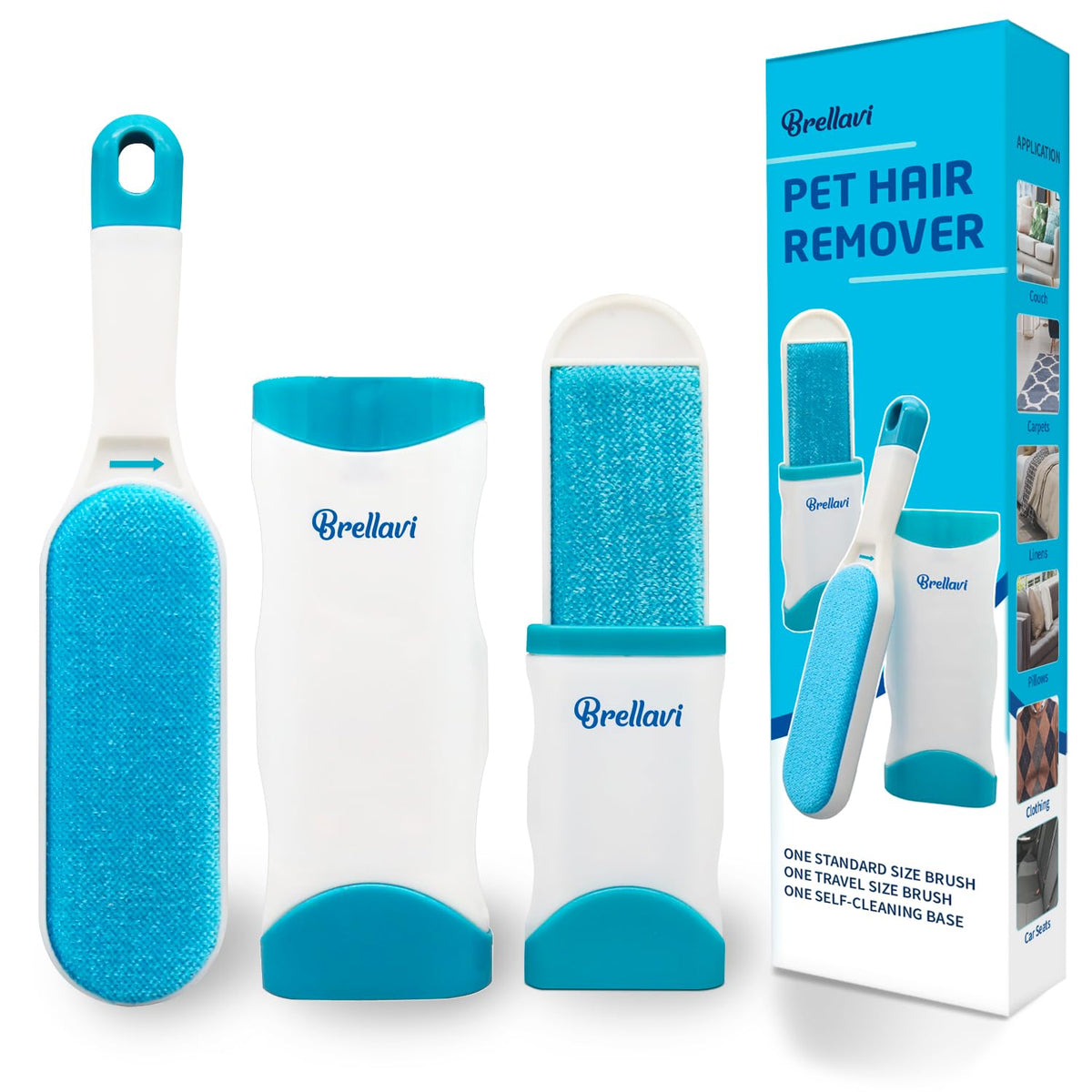 Pet Hair Remover: Reusable Dog Cat Lint Brush for Couch Furniture - 1 Pack