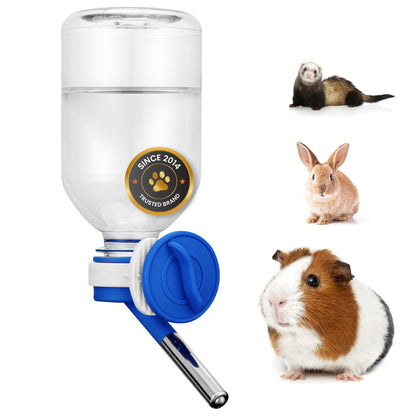 Choco Nose No-Drip Small Animal Water Bottle - Leak-Proof Patented Nozzle Helps Prevent Pet Cage Mess & Wet Bedding - Guinea Pig, Rabbit, Ferret, Hamster - BPA Free, Easy Install, 10.2 fl oz (C128)