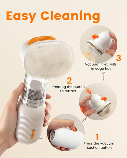 Vacuum Dog Brush for Shedding, Mess-Free Grooming