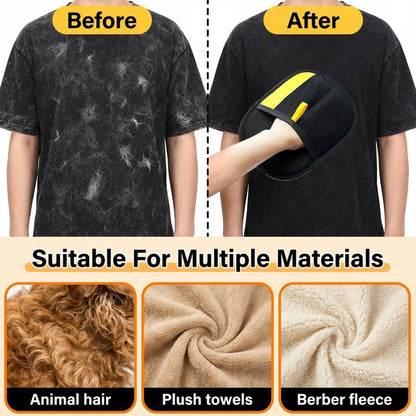 Electrostatic Pet Hair Removal Gloves for Cats & Dogs–Upgraded Reusable Magic Brush Tool for Quick Wiping on Couch,Carpet,Laundry,Car Seat & Pet Beds(3PC,Yellow)