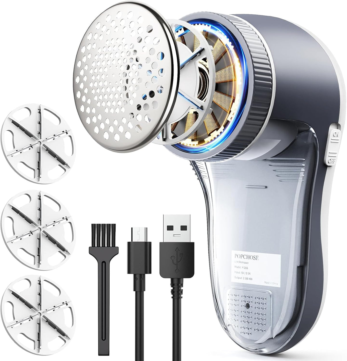 POPCHOSE Fabric Shaver, Lint Shaver with 6-Leaf Blade, Rechargeable