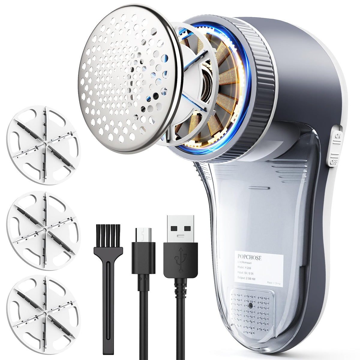 POPCHOSE Fabric Shaver, Lint Shaver with 6-Leaf Blade, Rechargeable