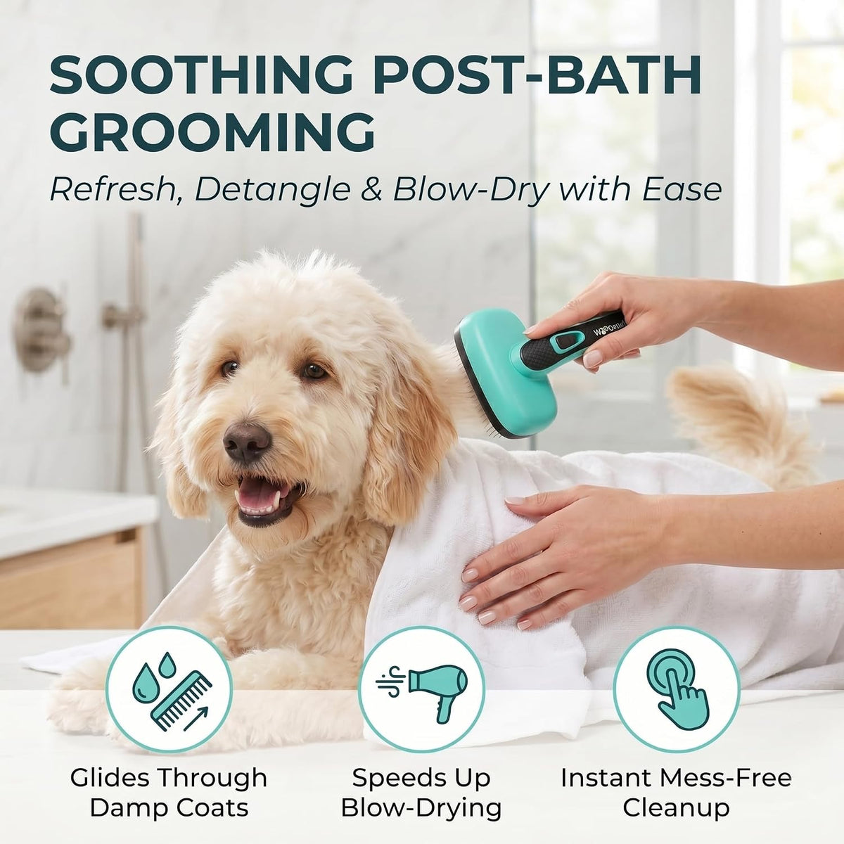 Self Cleaning Slicker Brush for Dog and Cat Shedding