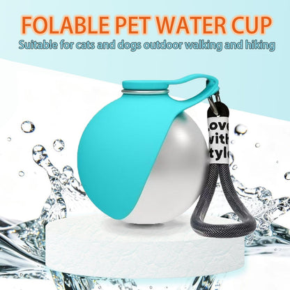 2 in 1 Portable Tumbler for Dogs, 2026 New 10Oz Stainless Steel Dog Water Bottle with Silicone Foldable Bowl, Leak-Proof 2 in 1 Portable Small Dog Water Bottle for Walking, Hiking & Travel (Stainless)