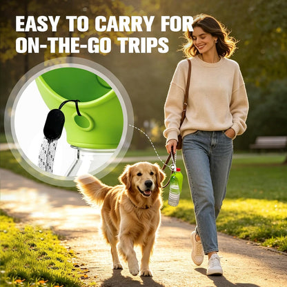 2pcs Portable Dog Water Bottle Attachment, Pet Water Bowl for Walks