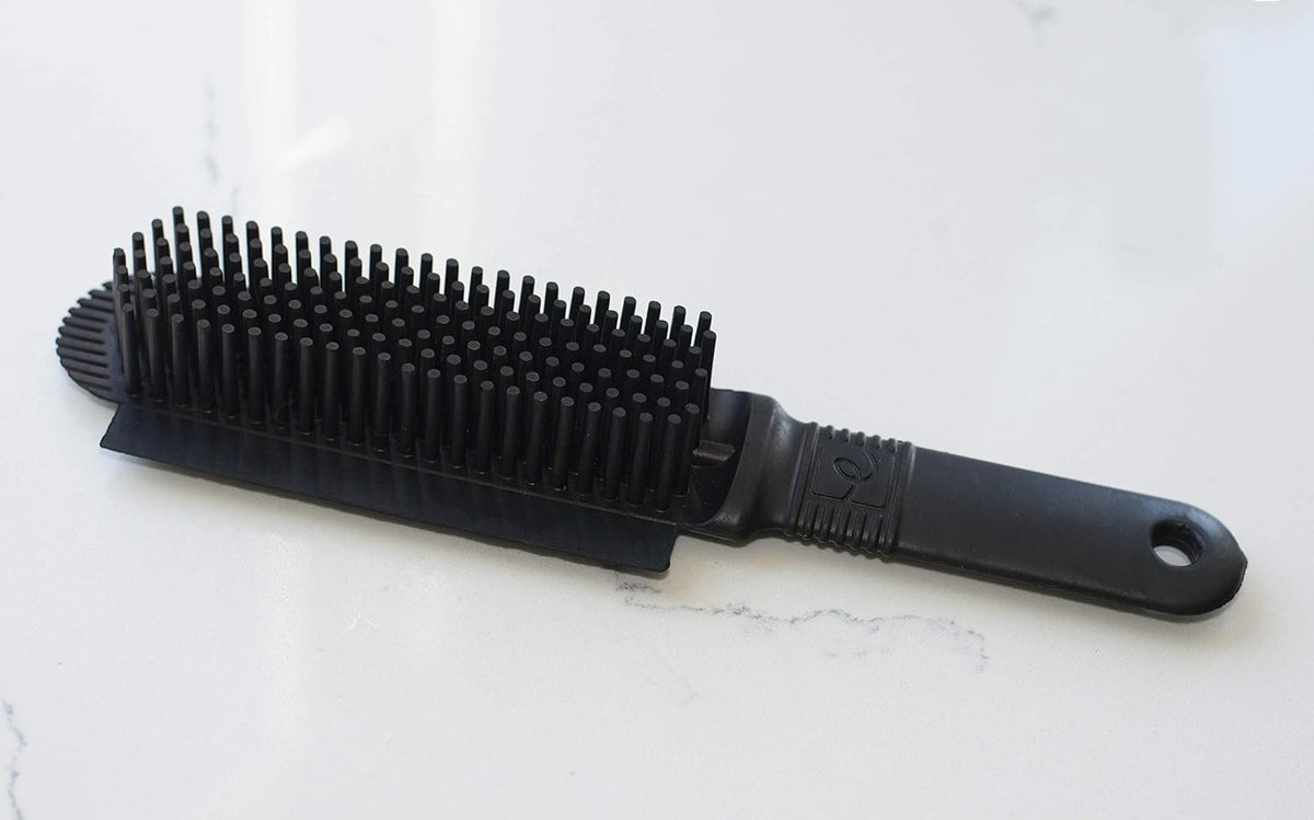 FURemover Plus Pet Hair Rubber Brush with Squeegee, Easily Remove Fur and Lint from Clothing, Carpets and Furniture, Gently Groom Dogs and Cats Wet or Dry, Black, 2 Pack