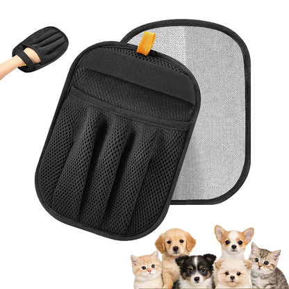 2 Pack Upgraded Pet Hair Removal Gloves for Cats & Dogs, Five-Finger Electrostatic Reusable Magic Brush for Effortless Pet Hair Remover Tool on Carpet, Clothing, Laundry, Couch, Car Seat (Black)
