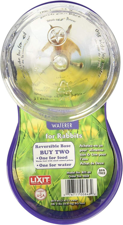 Lixit Reversible Waterer/Feeder for Rabbits and Other Small Animals. (Pack of 1),Purple