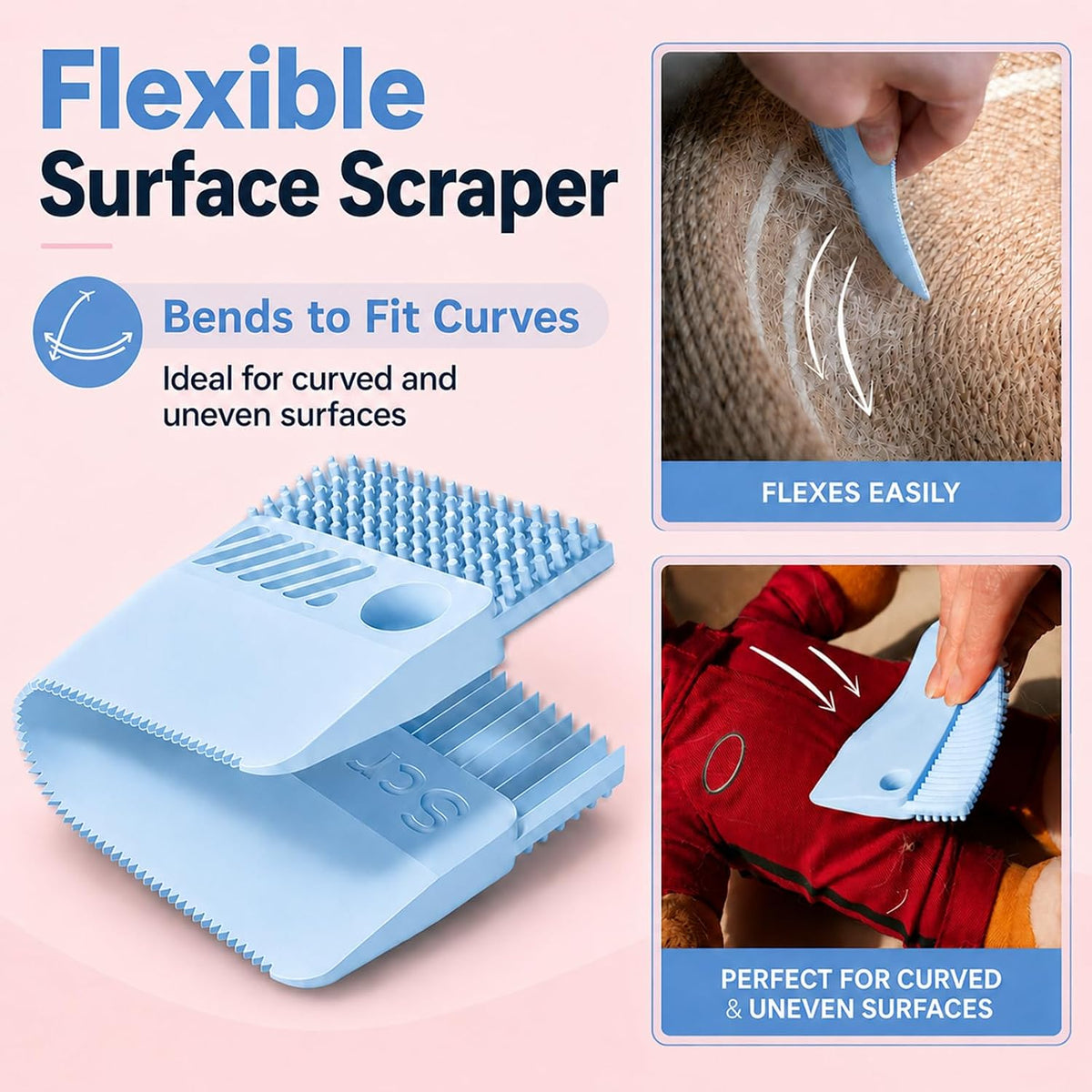 Self-Cleaning Cat Brush for Shedding and Pet Hair Remover Set, Blue