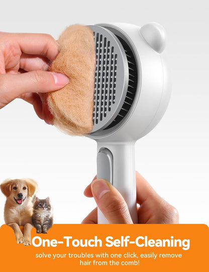 Cat Steam Brush, Brushes for Indoor Cats with Release Button, Undercoat Removal Grooming Supplies, Dual Spray USB Rechargeable, Cat Brush for Shedding for All Long-haired and Short-haired Pets