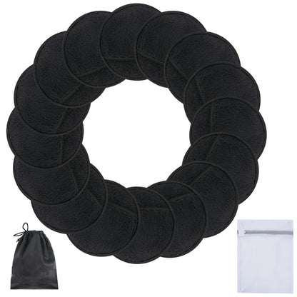 SUNLAND Reusable Makeup Remover Pads,Round 3.15inch,16 Pack,Darkgrey