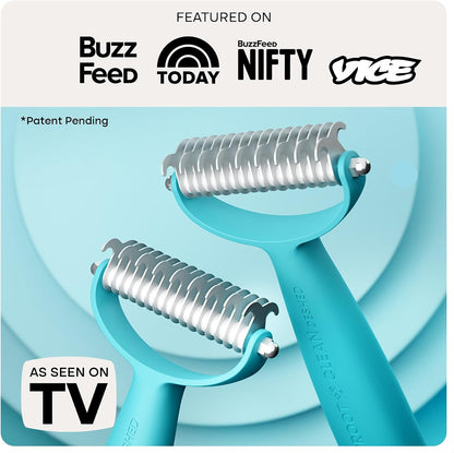 Uproot Clean Undercoat Rake & Pet Dematting Comb, Gentle on Skin: 2in1 Tool