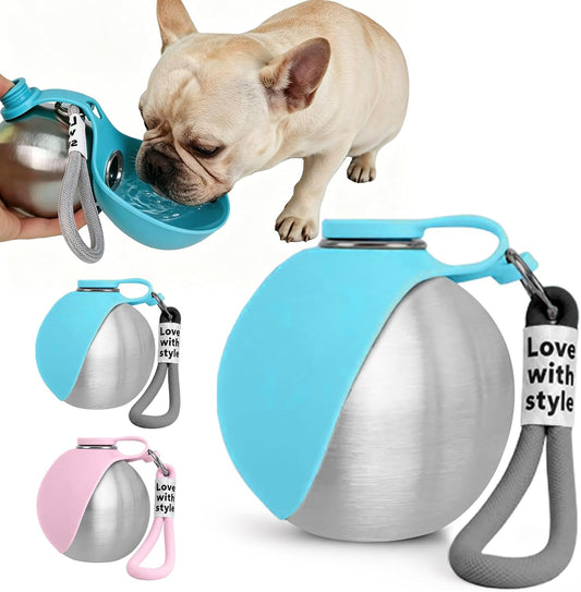 10oz Portable Dog Water Bottle, Leakproof Stainless Steel Travel Bottle