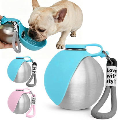 10oz Portable Dog Water Bottle, Leakproof Stainless Steel Travel Bottle
