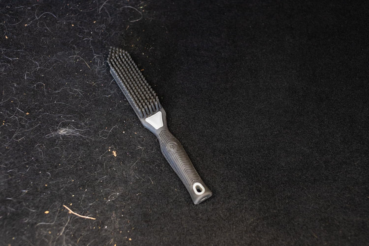 Detail Factory Pet Hair Brush for Car Interior, Rubber Bristle Fur Remover for Carpet, Upholstery, Seats, Cargo Areas & Pet Beds, Gray