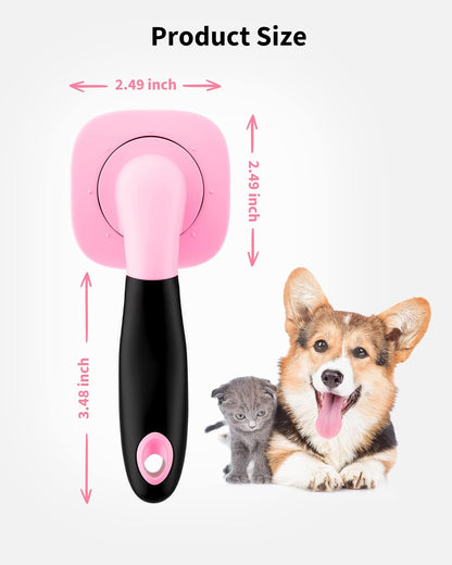 Glendan Dog & Cat Brush- Slicker Pet Brush- Shedding Grooming Tools(Pink)