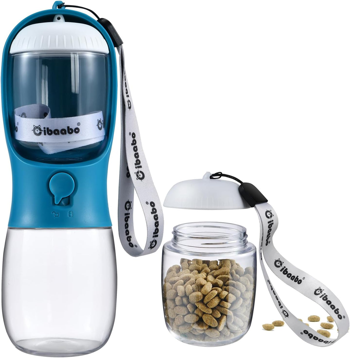 Cibaabo Dog Water Bottle Portable with Food Container & Filter for Travel