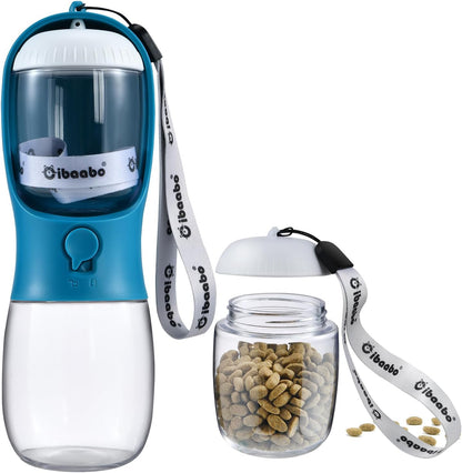 Cibaabo Dog Water Bottle Portable with Food Container & Filter for Travel