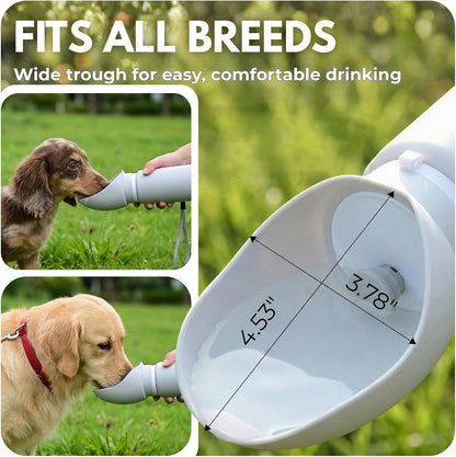 BICYSTAR Collapsible Water Bottle for Dogs, Foldable Leak-Resistant w/Drain-Back, Pet Travel Bowl, 18.6oz for Walks, Hiking & Road Trips