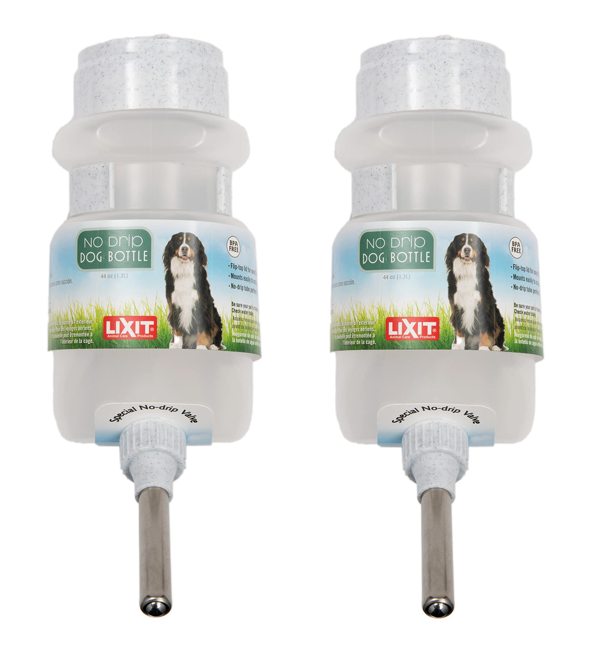 Lixit Top Fill Water Bottles for Dogs and Small Animals (16oz Small Dog), white (0697)