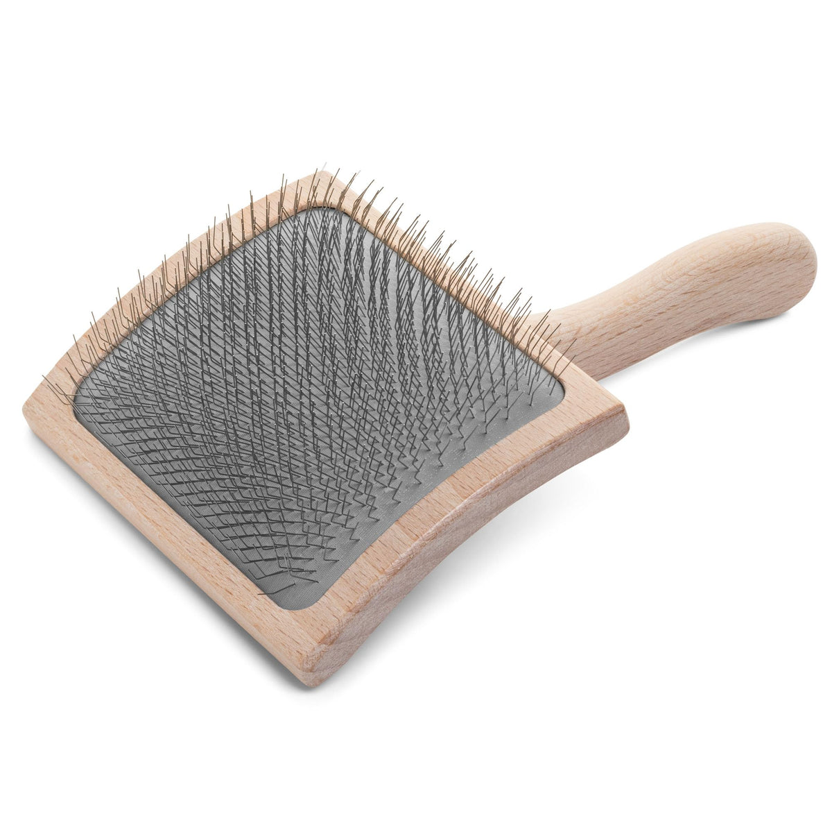 Chris Christensen Mark I Slicker Brush for Dogs, 12mm Pins, Groom Like a Pro, Handcrafted Lightweight Beechwood Ergonomic Handle, Stainless Steel Pins, A5I X-Small. Made in Germany.