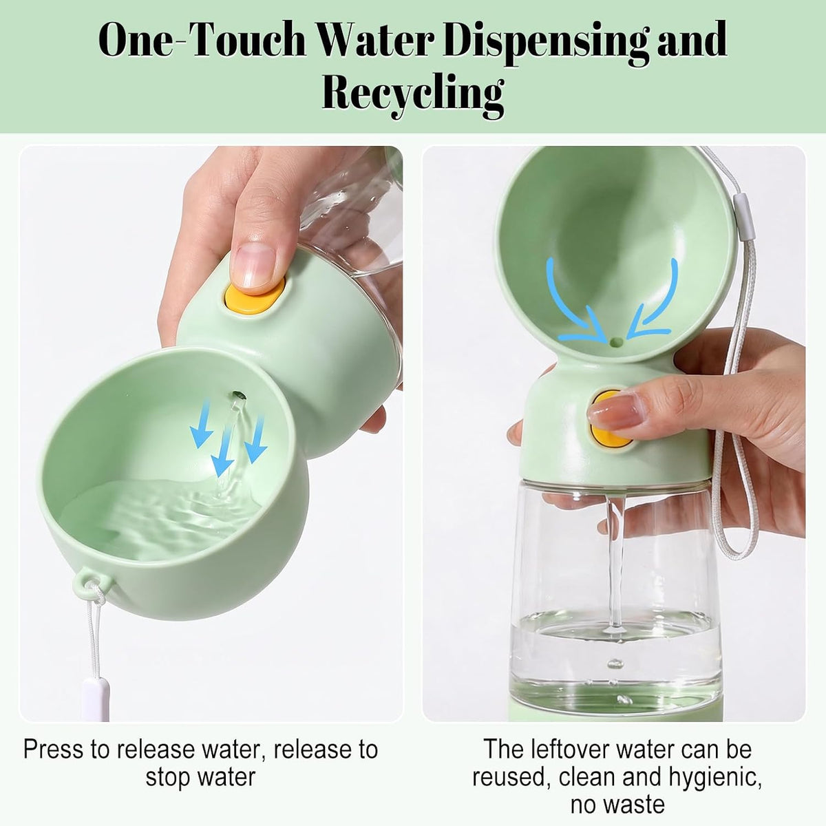 Portable Dog Water Bottle with Food Container 2 in 1