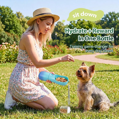 Puppy Essentials Dog Water Bottle: Portable Dog Water Bowl Dispenser Travel
