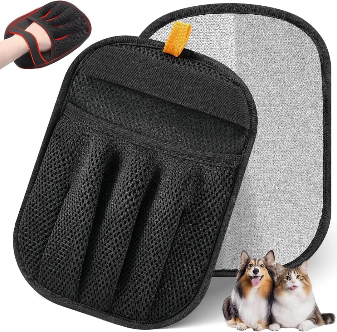 Pet Hair Remover Glove for Dogs & Cats – Five Finger Electrostatic Glove