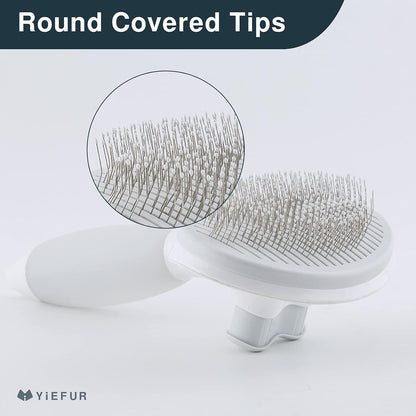 Cat Brush for Shedding, Self Cleaning Brush for Long & Short Hair Cats