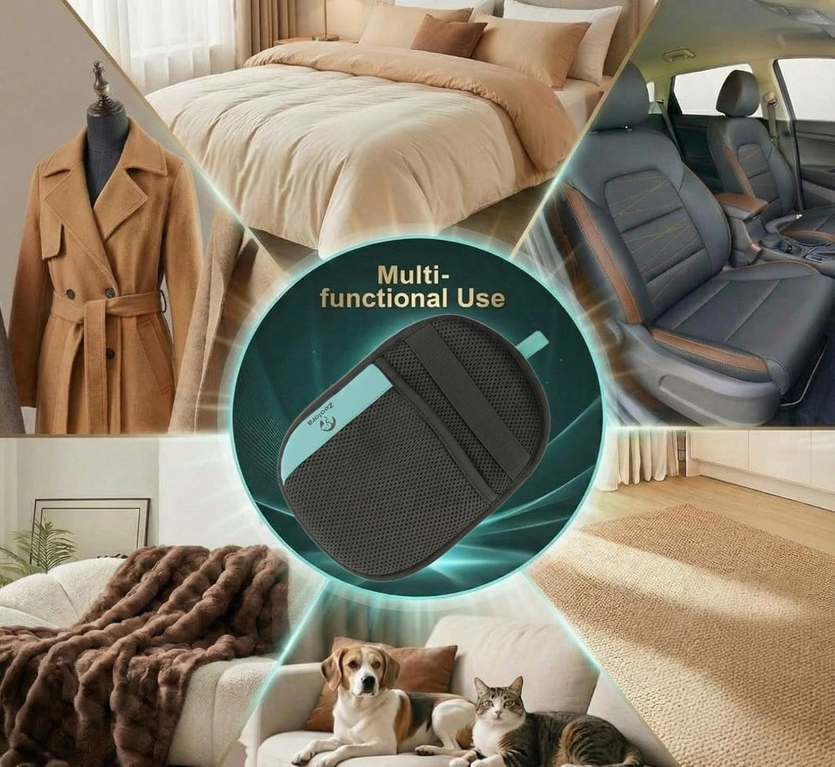 Pet Hair Removal Glove for Dogs & Cats, Deshedding Fur Remover Mitt