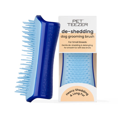 Pet Teezer De-Shedding Dog Brush for Long Hair Breeds, Large, Blue & Pink